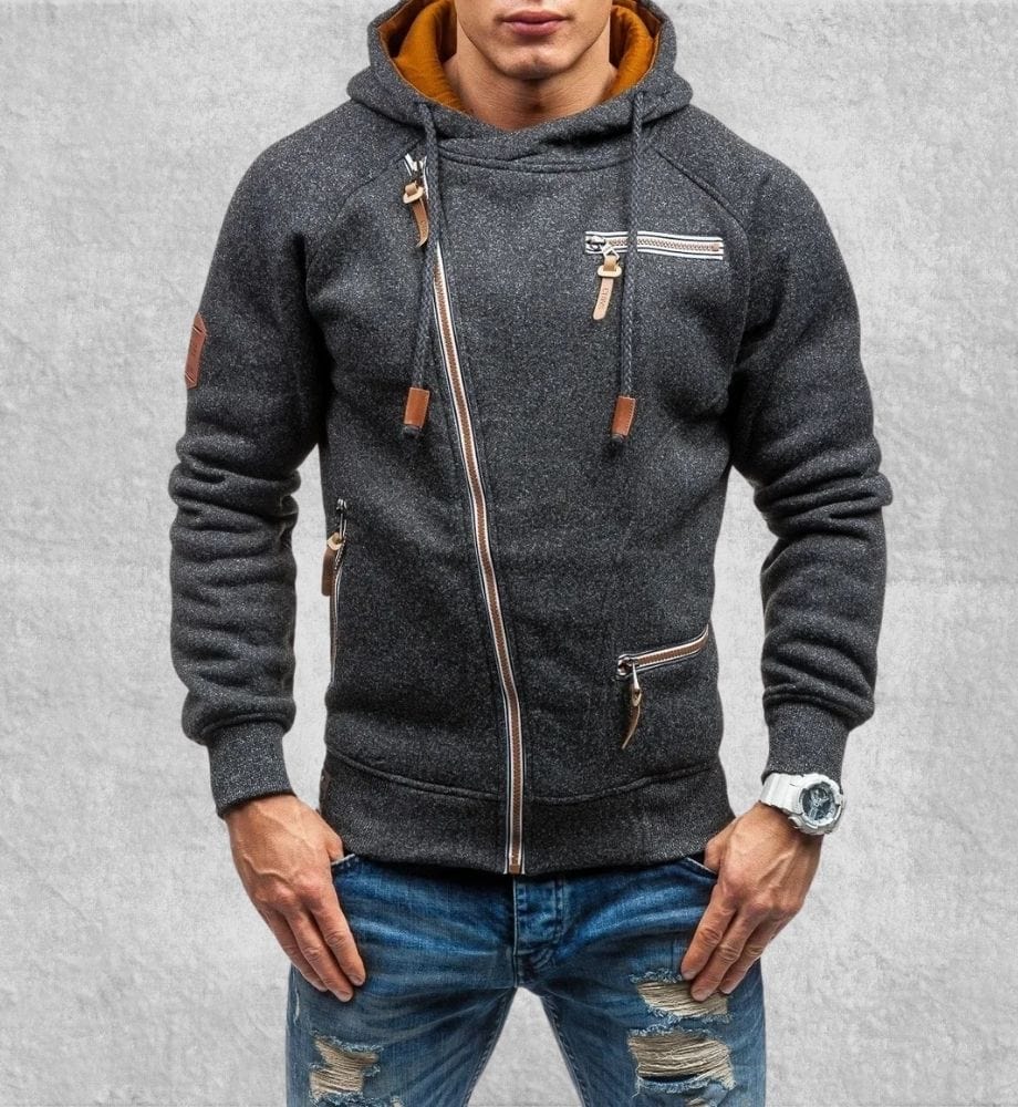 Sweat Zippé Polaire Homme | Polaire Studio GRIS FONCÉ / M